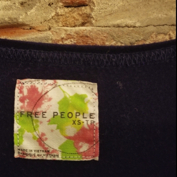 Free People Navy Crocheted Short Sleeve Sundress - Picture 2 of 4